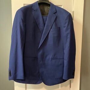 Royal Blue Black Lapel Suit